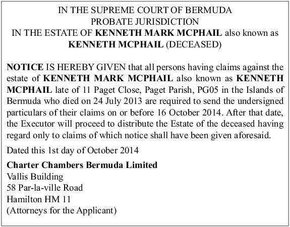 Claims - Kenneth McPhail - The Royal Gazette | Bermuda News, Business ...