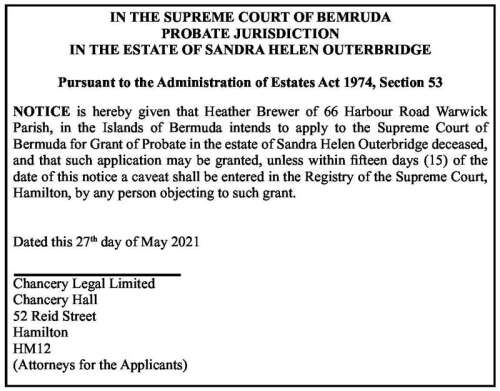 Notice of Objection PROBATE JURISDICTION IN THE ESTATE OF SANDRA HELEN