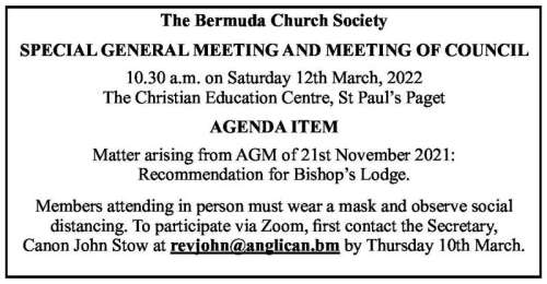 Special General Meeting And Meeting Of Council The Royal Gazette