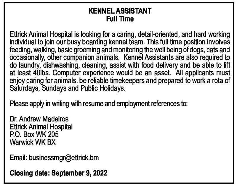 Kennel Assistant Full Time