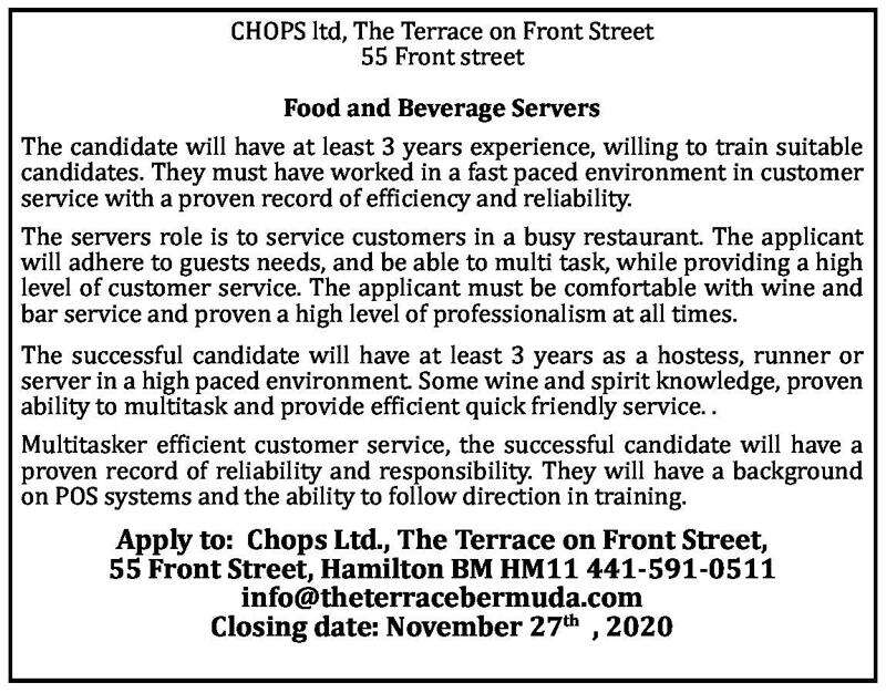 Food and Beverage Server