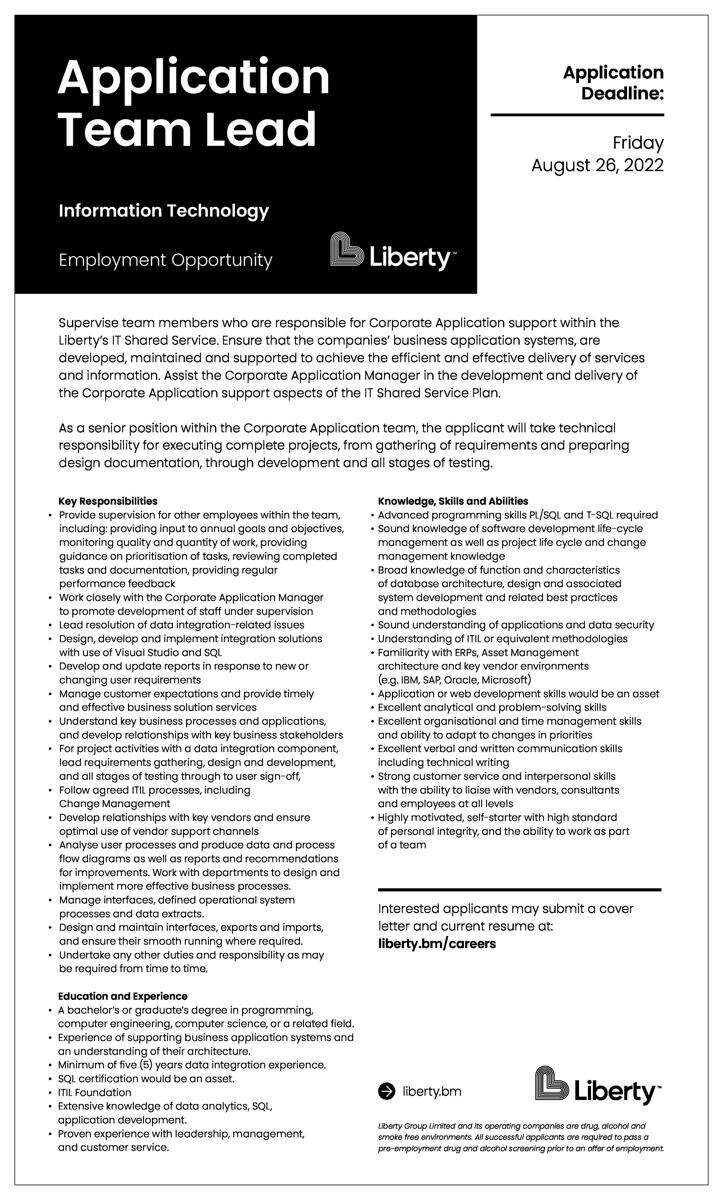 Application Team Lead