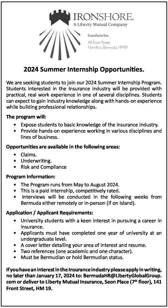 2024 Summer Internship Opportunities