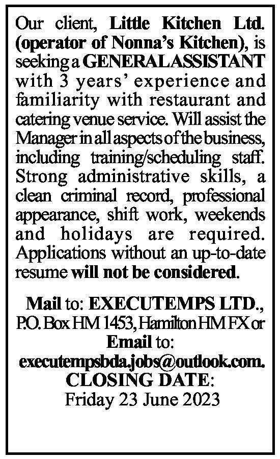 GENERAL ASSISTANT