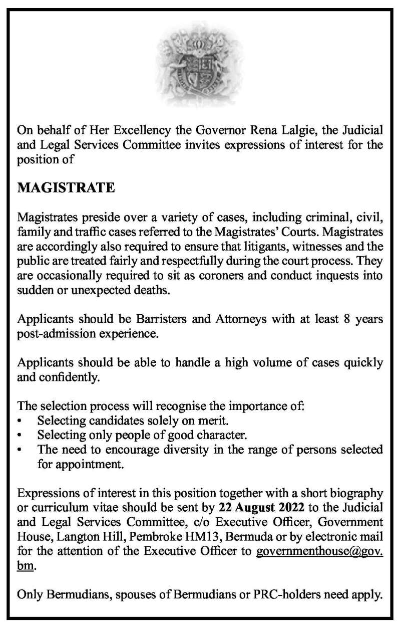 selection and appointment of magistrates