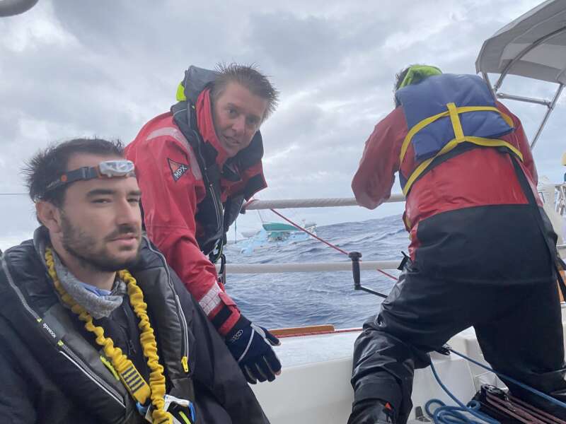 trimaran in rough seas